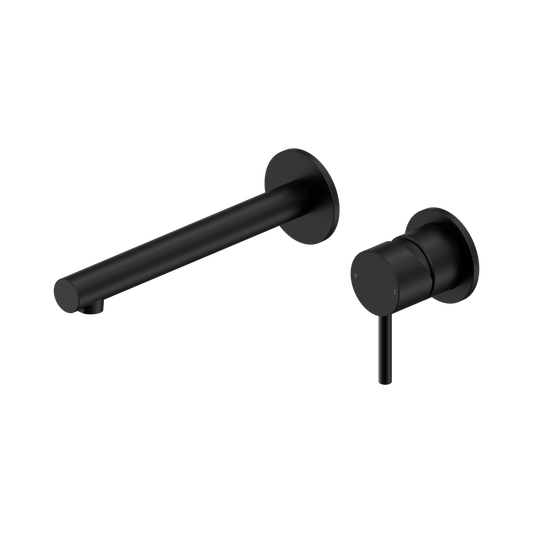Dolce II Wall Basin/Bath Mixer Separate Back Plate Matte Black