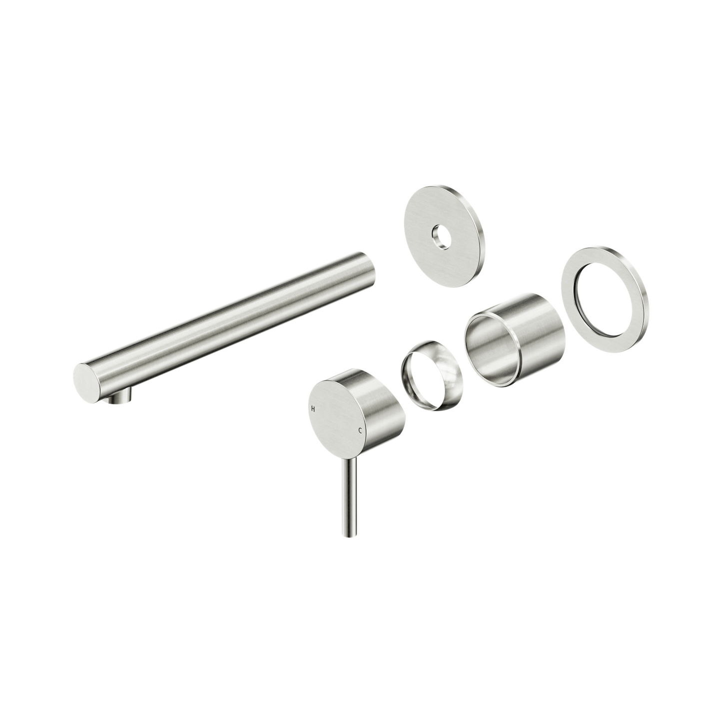 Dolce II Wall Basin/Bath Mixer Separate Back Plate Trim Kits Only Brushed Nickel