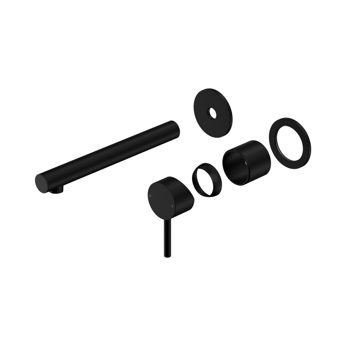 Dolce II Wall Basin/Bath Mixer Separate Back Plate Trim Kits Only Matte Black
