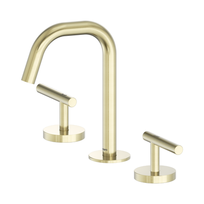 Mecca Lever Basin Set Edge Spout Brushed Gold