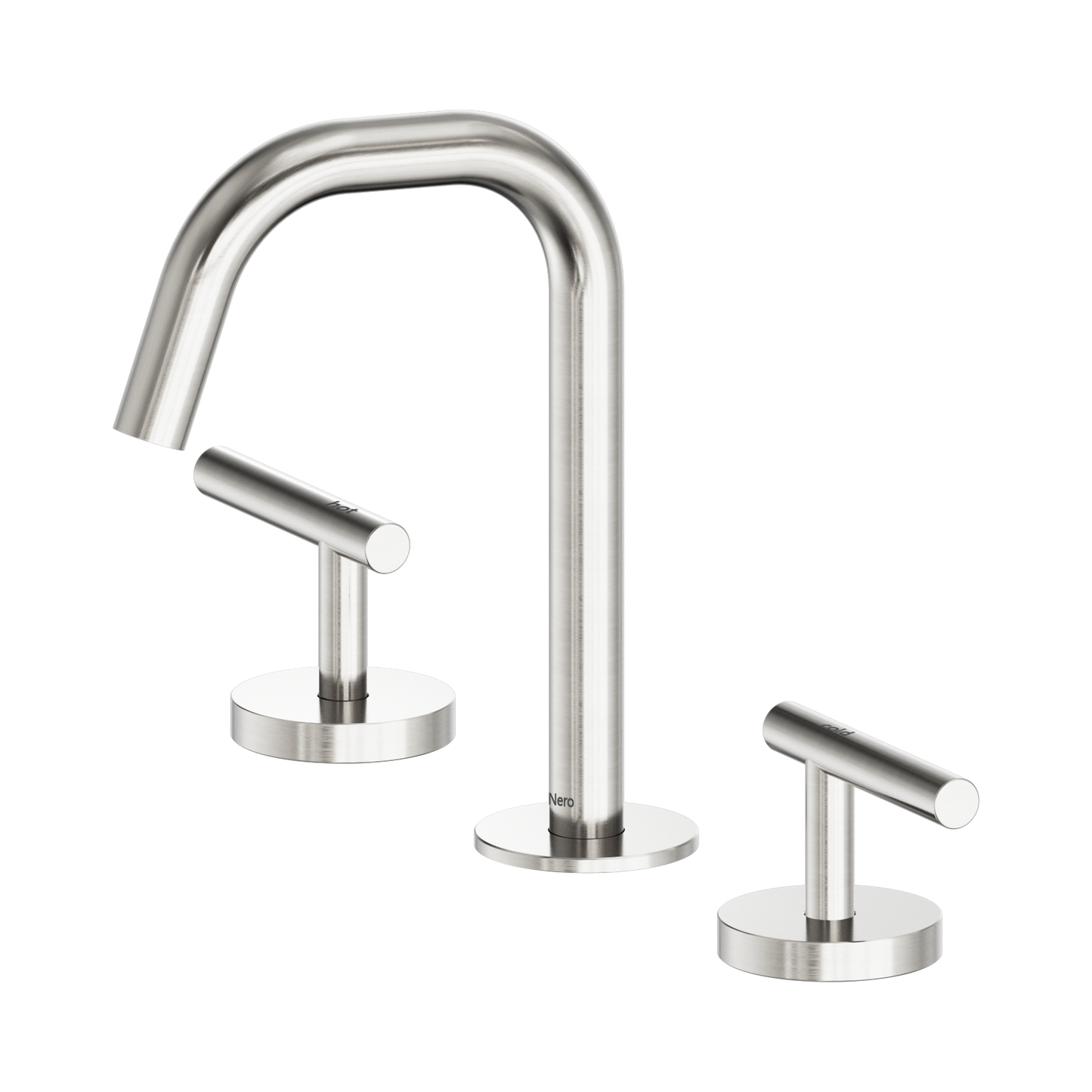 Mecca Lever Basin Set Edge Spout Brushed Nickel