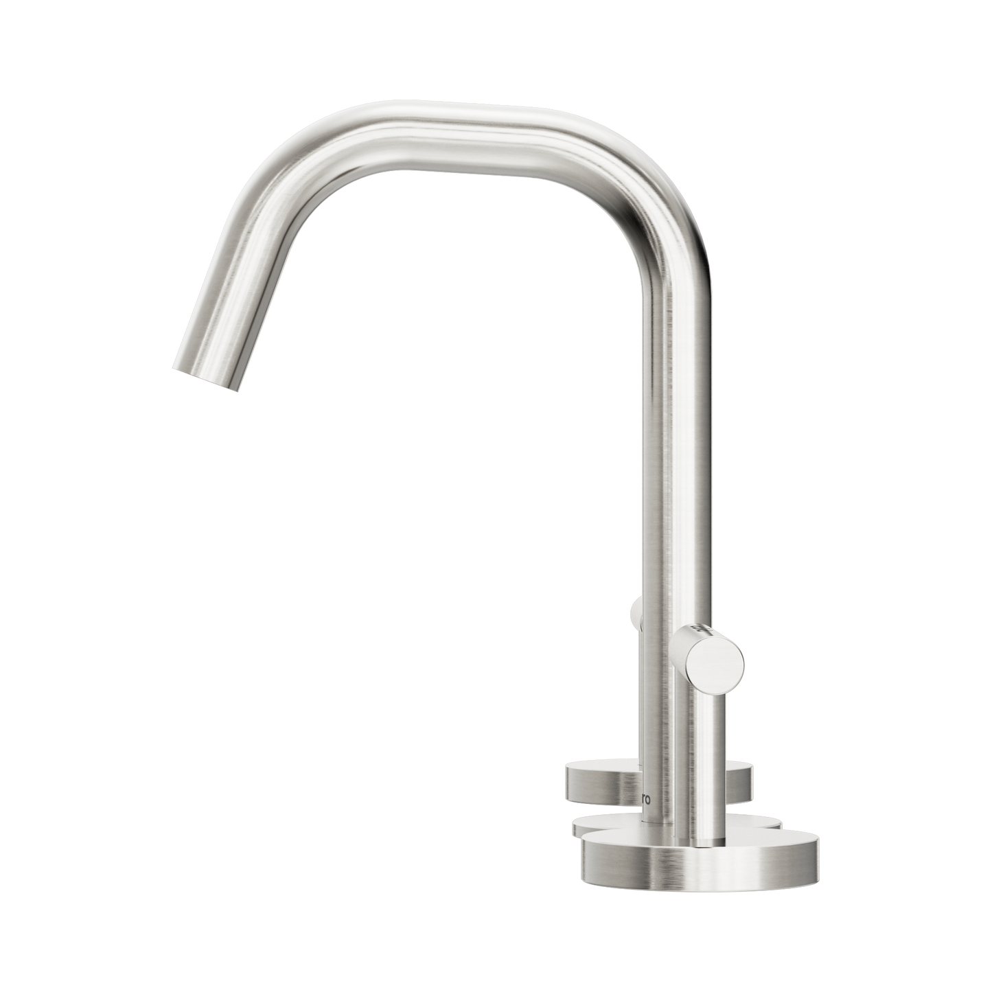 Mecca Lever Basin Set Edge Spout Brushed Nickel