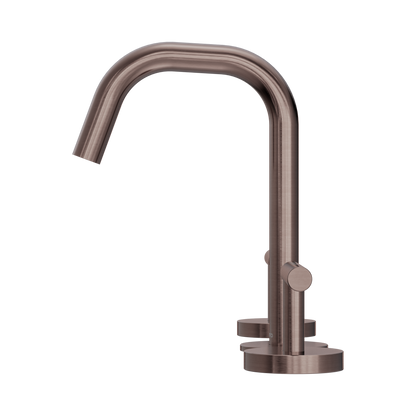 Mecca Lever Basin Set Edge Spout Brushed Bronze