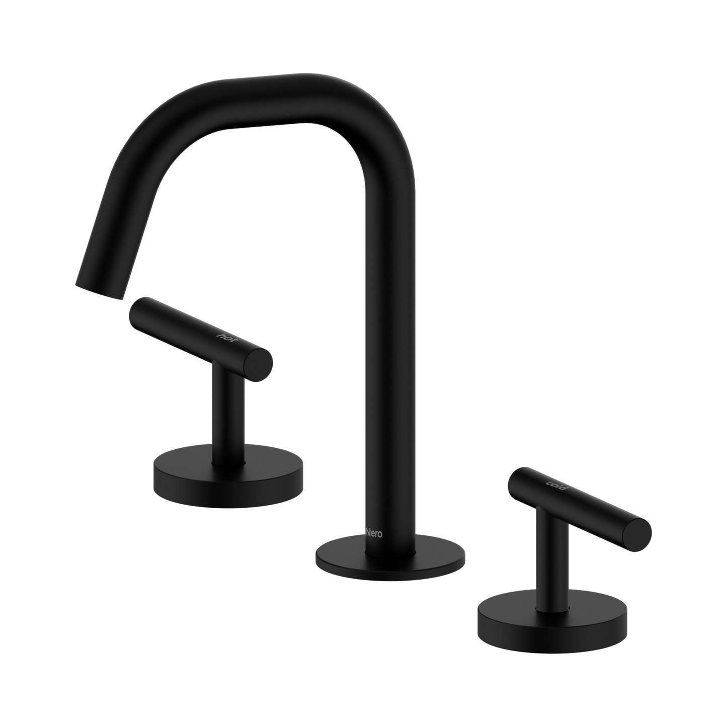 Mecca Lever Basin Set Edge Spout Matte Black