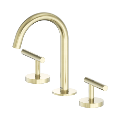 Mecca Lever Basin Set Arc Spout Brushed Gold