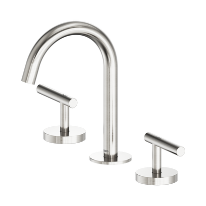 Mecca Lever Basin Set Arc Spout Brushed Nickel