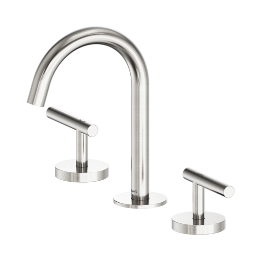 Mecca Lever Basin Set Arc Spout Brushed Nickel