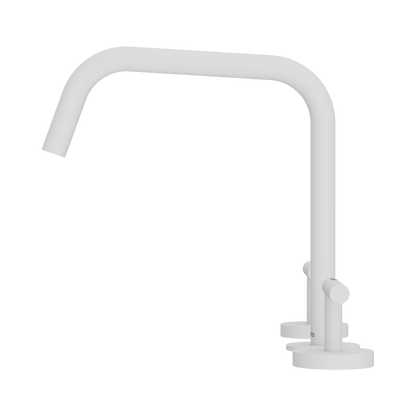 Mecca Lever Bath/Kitchen Set Edge Spout II Matte White