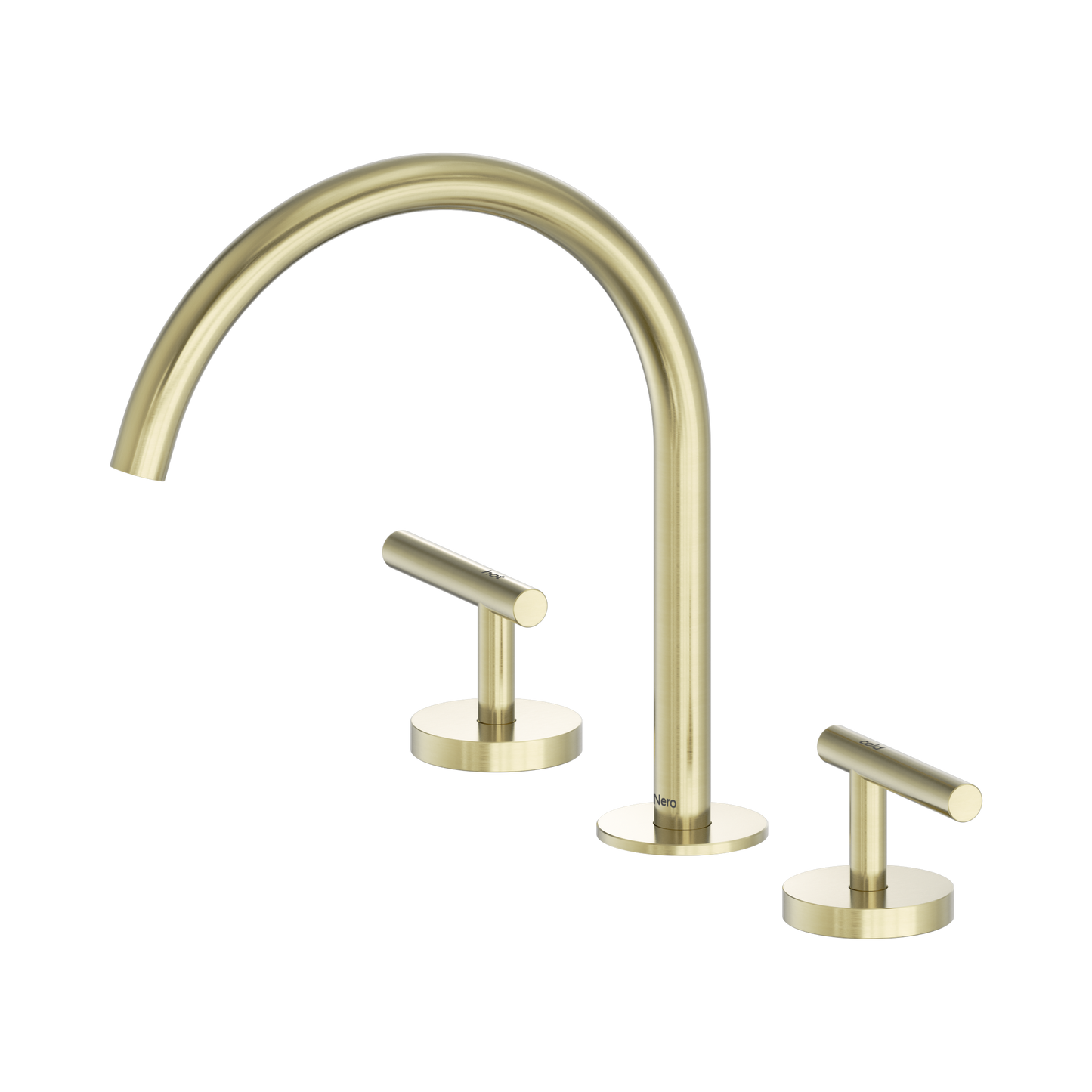 Mecca Lever Bath/Kitchen Set Arc Spout Brushed Gold