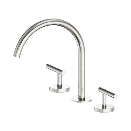 Mecca Lever Bath/Kitchen Set Arc Spout Brushed Nickel