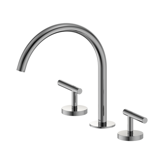 Mecca Lever Bath/Kitchen Set Arc Spout Chrome