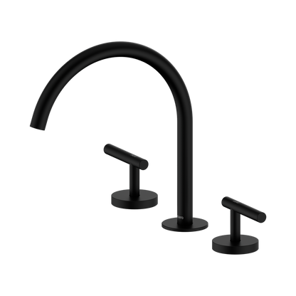 Mecca Lever Bath/Kitchen Set Arc Spout Matte Black