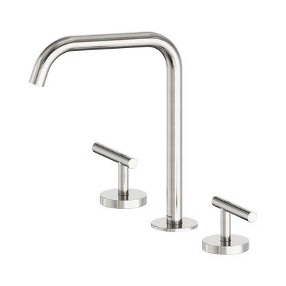 Mecca Lever Bath/Kitchen Set Edge Spout Brushed Nickel