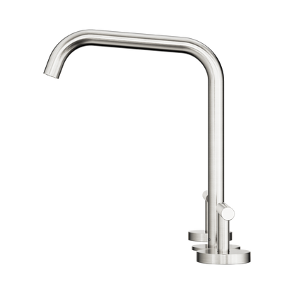 Mecca Lever Bath/Kitchen Set Edge Spout Brushed Nickel