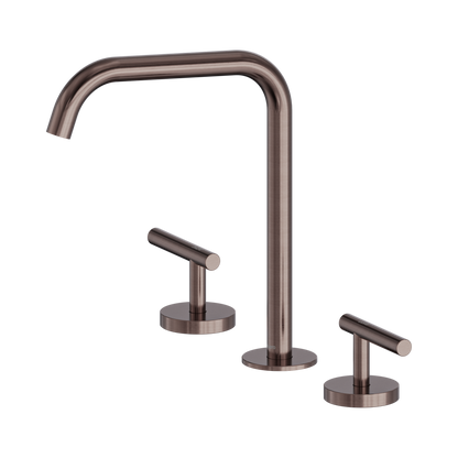 Mecca Lever Bath/Kitchen Set Edge Spout Brushed Bronze