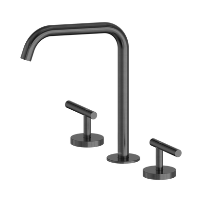 Mecca Lever Bath/Kitchen Set Edge Spout Gun Metal