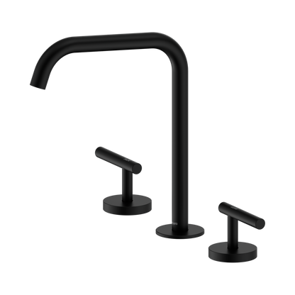 Mecca Lever Bath/Kitchen Set Edge Spout Matte Black