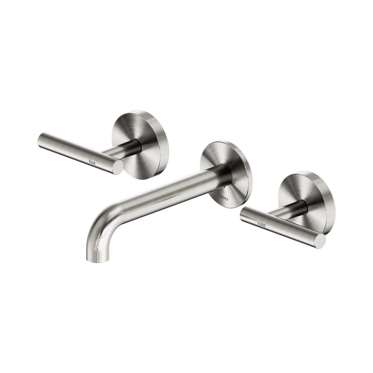 Mecca Lever Wall Basin/Bath Set 160mm Spout Brushed Nickel