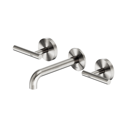 Mecca Lever Wall Basin/Bath Set 160mm Spout Brushed Nickel