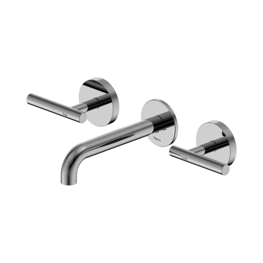 Mecca Lever Wall Basin/Bath Set 160mm Spout Chrome
