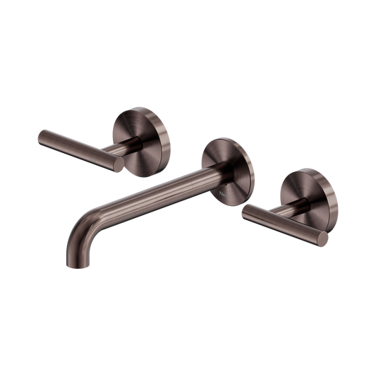 Mecca Lever Wall Basin/Bath Set 185mm Spout Brushed Bronze