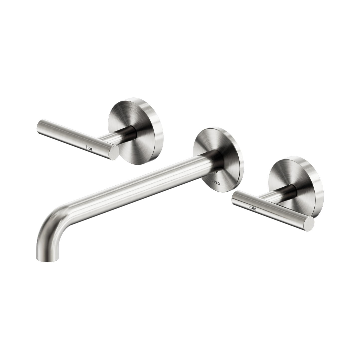 Mecca Lever Wall Basin/Bath Set 220mm Spout Brushed Nickel