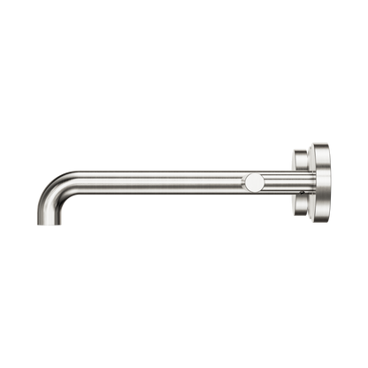 Mecca Lever Wall Basin/Bath Set 220mm Spout Brushed Nickel