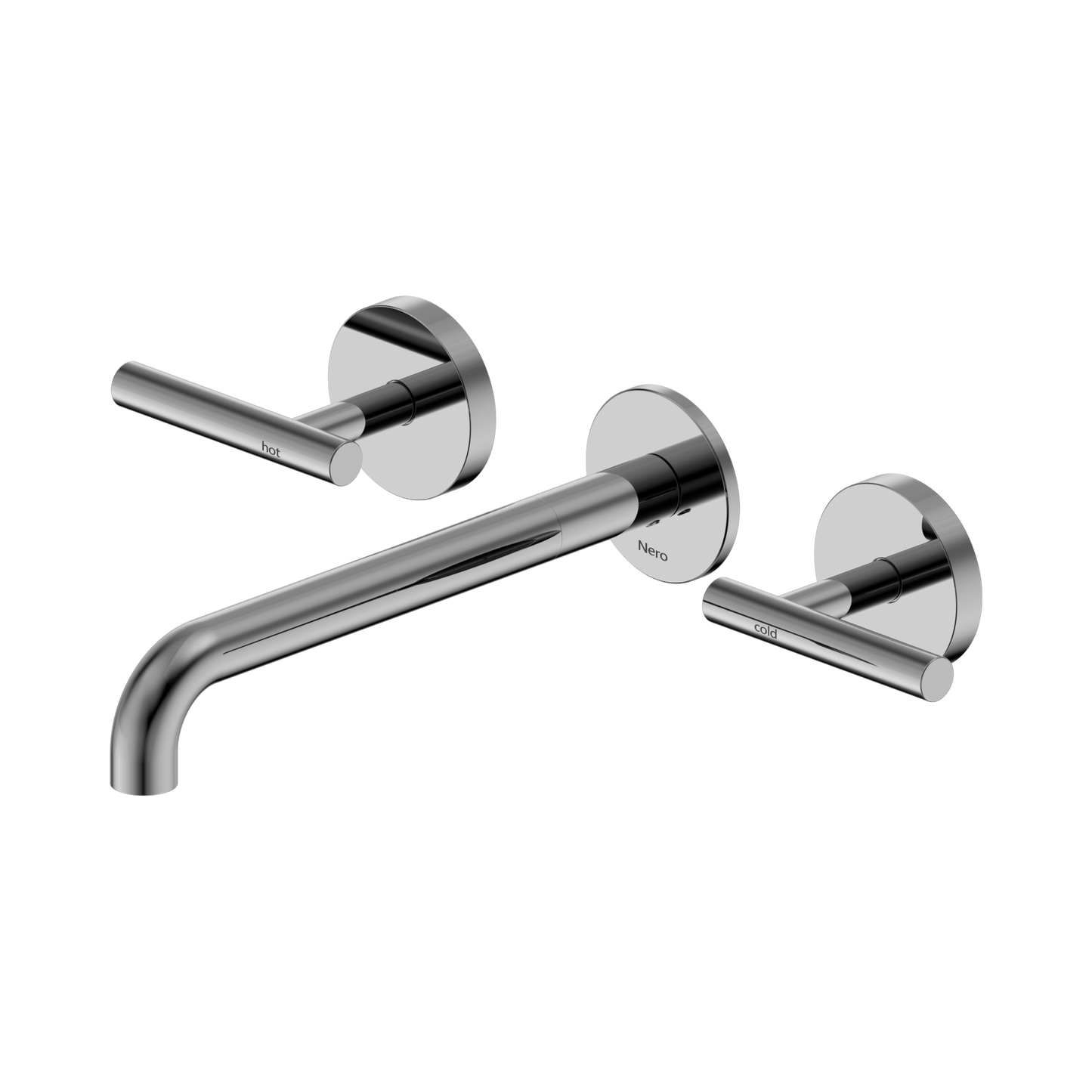 Mecca Lever Wall Basin/Bath Set 220mm Spout Chrome