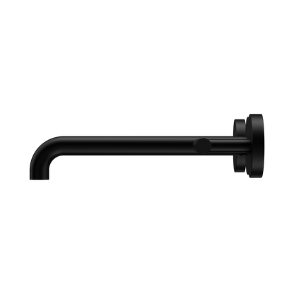 Mecca Lever Wall Basin/Bath Set 220mm Spout Matte Black