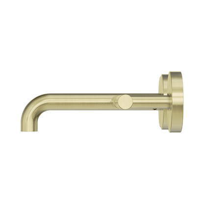 Mecca Lever Wall Basin/Bath Set 160mm Offset Spout Brushed Gold