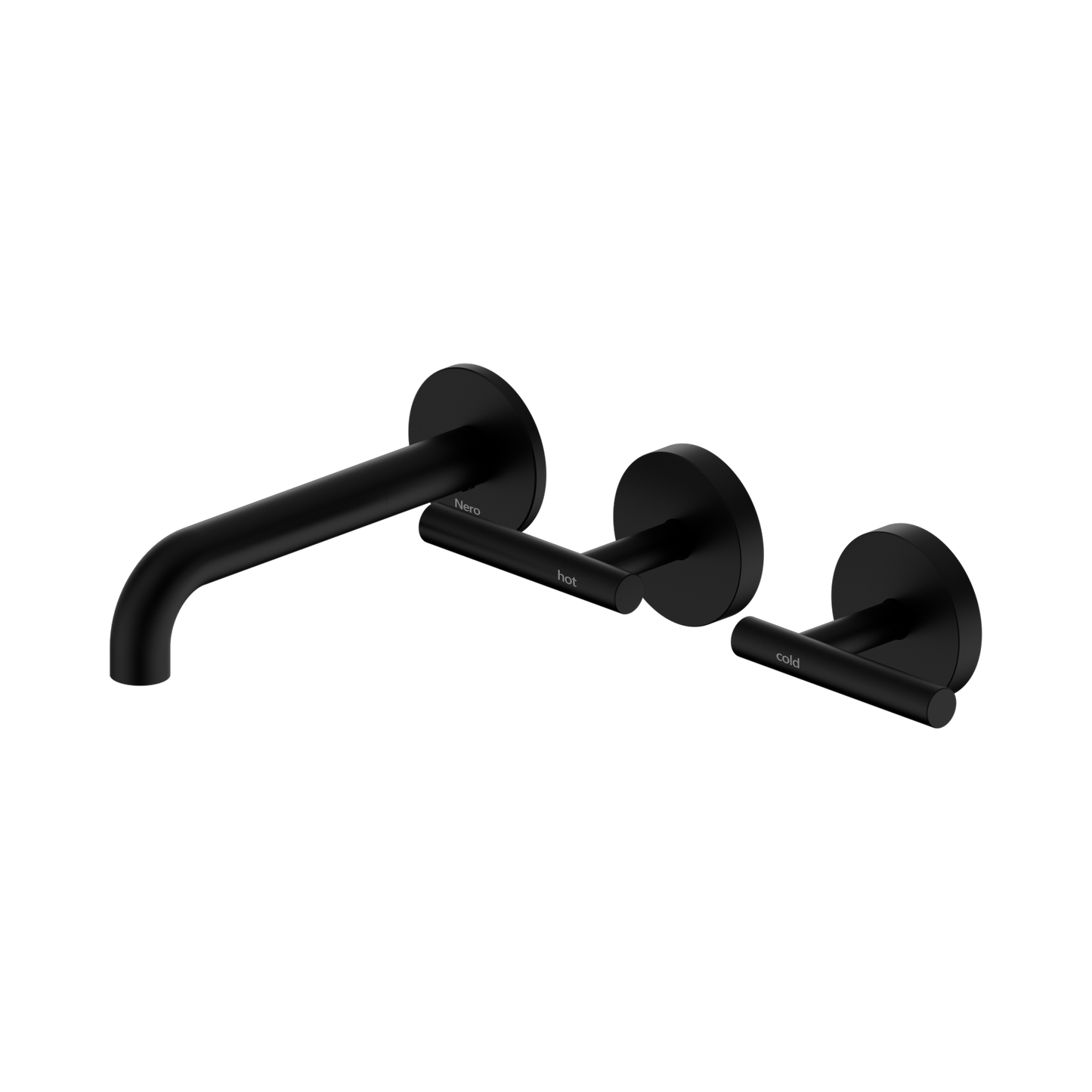 Mecca Lever Wall Basin/Bath Set 160mm Offset Spout Matte Black