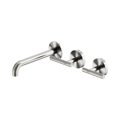 Mecca Lever Wall Basin/Bath Set 185mm Offset Spout Brushed Nickel
