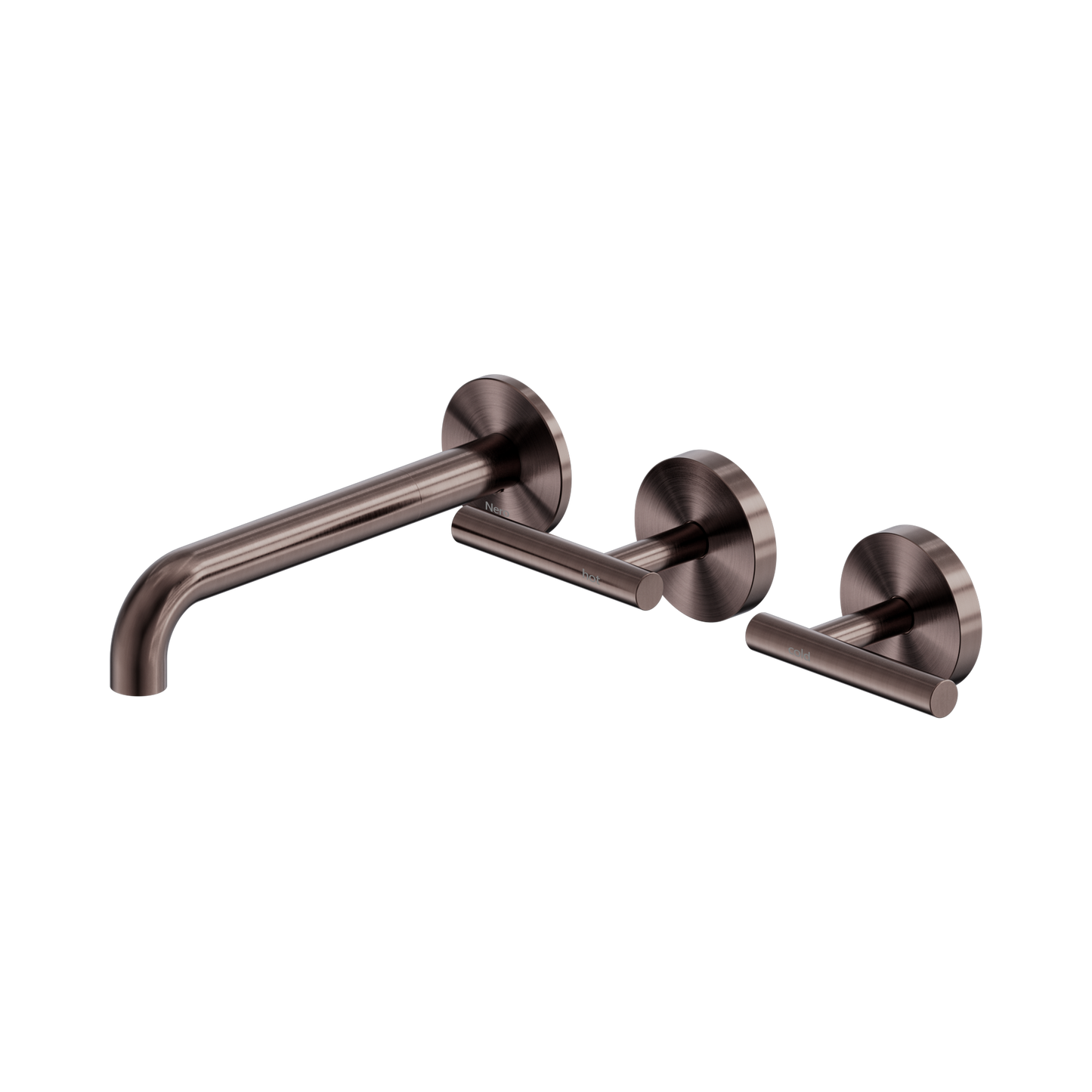 Mecca Lever Wall Basin/Bath Set 185mm Offset Spout Brushed Bronze
