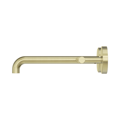 Mecca Lever Wall Basin/Bath Set 220mm Offset Spout Brushed Gold