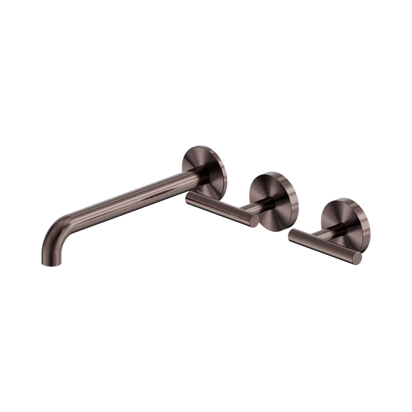 Mecca Lever Wall Basin/Bath Set 220mm Offset Spout Brushed Bronze