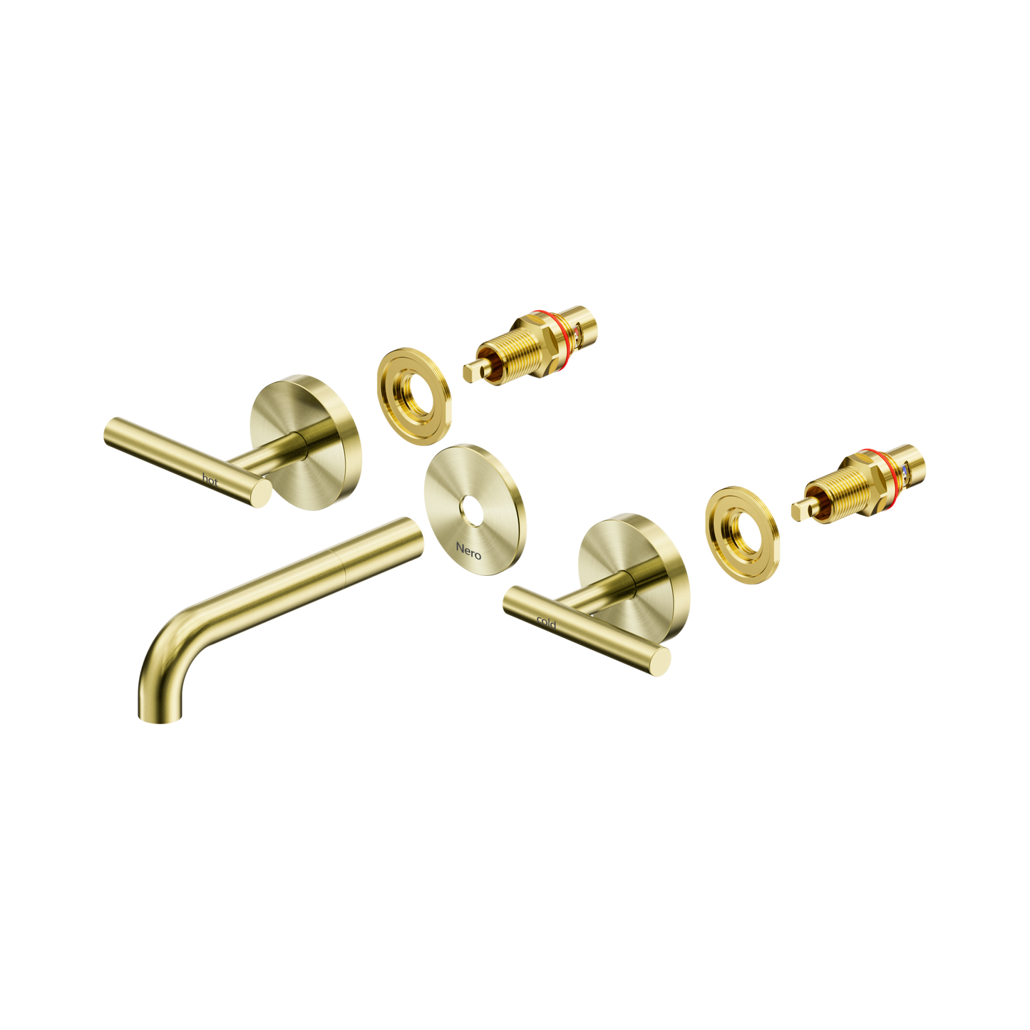 Mecca Lever Wall Basin/Bath Set 160mm Spout Trim kits Only Brushed Gold
