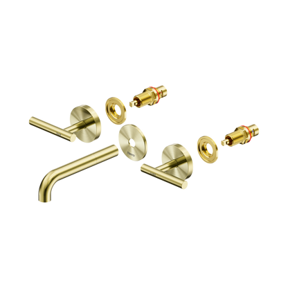 Mecca Lever Wall Basin/Bath Set 160mm Spout Trim kits Only Brushed Gold