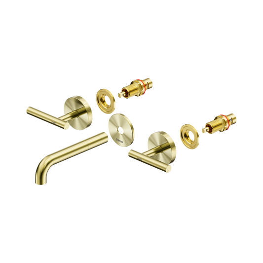 Mecca Lever Wall Basin/Bath Set 160mm Spout Trim kits Only Brushed Gold