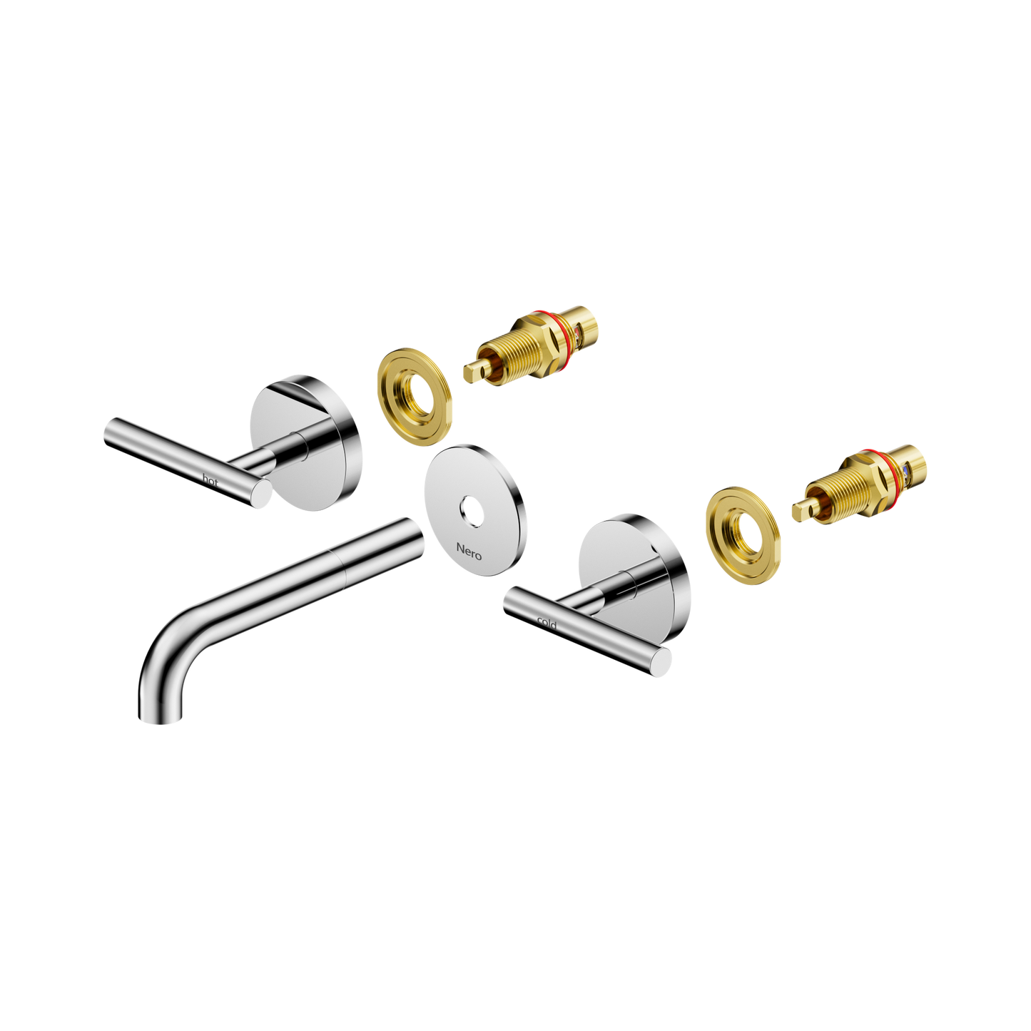 Mecca Lever Wall Basin/Bath Set 160mm Spout Trim kits Only Chrome