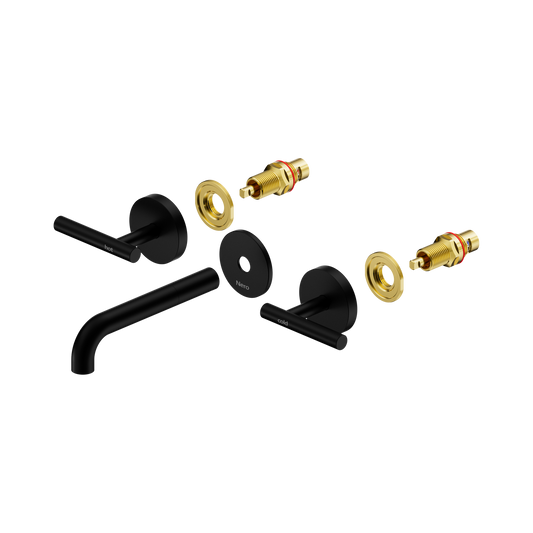 Mecca Lever Wall Basin/Bath Set 160mm Spout Trim kits Only Matte Black