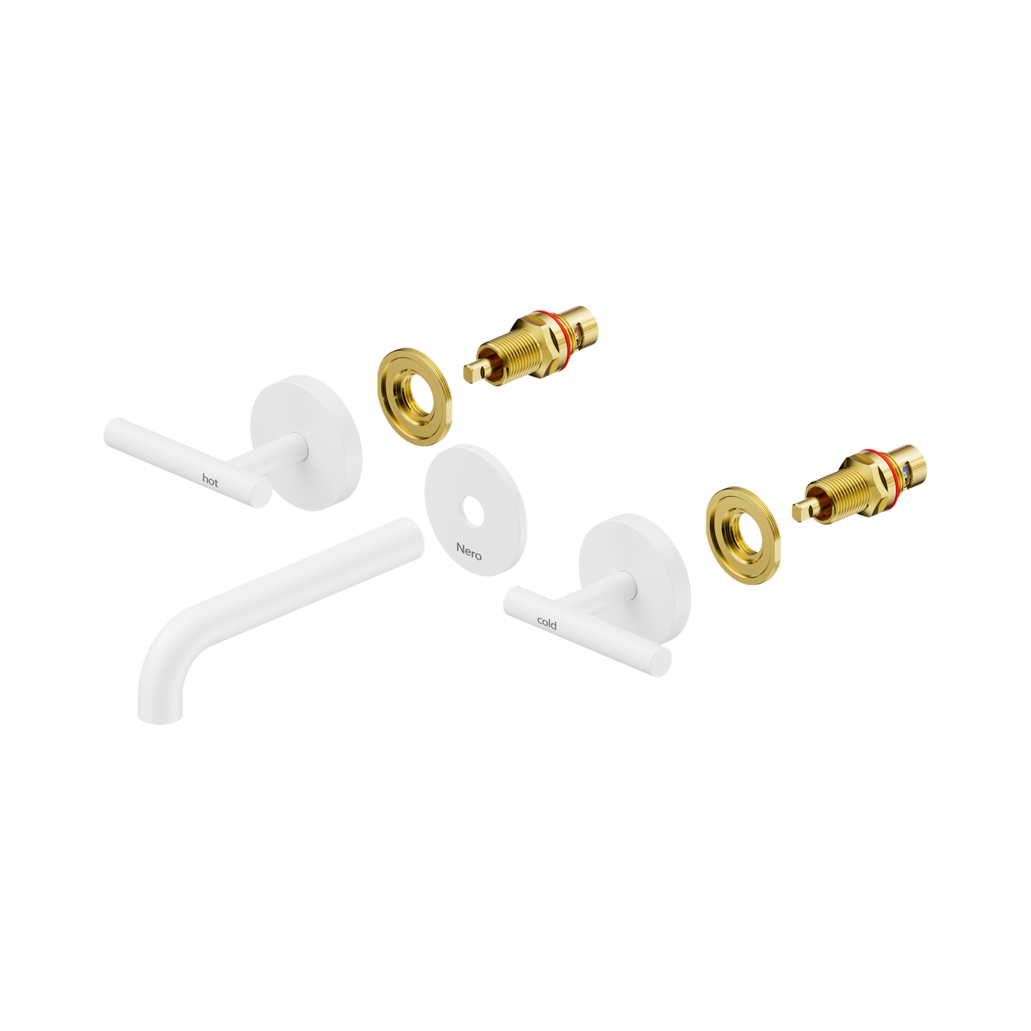 Mecca Lever Wall Basin/Bath Set 160mm Spout Trim kits Only Matte White