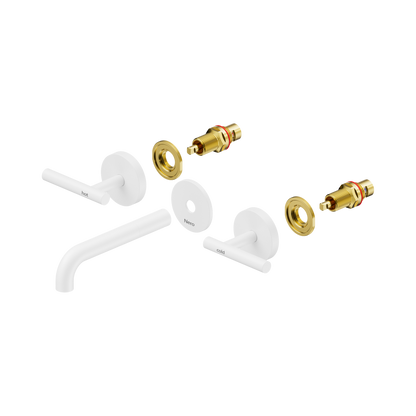 Mecca Lever Wall Basin/Bath Set 160mm Spout Trim kits Only Matte White