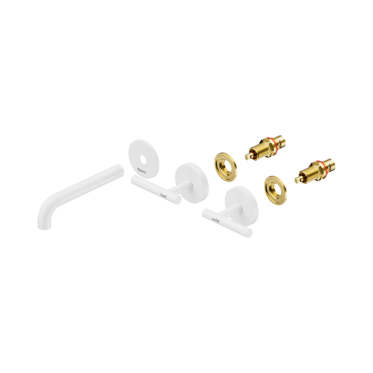Mecca Lever Wall Basin/Bath Set 160mm Spout Trim kits Only Matte White