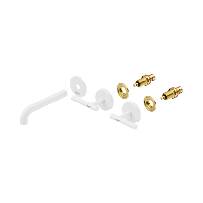 Mecca Lever Wall Basin/Bath Set 160mm Spout Trim kits Only Matte White