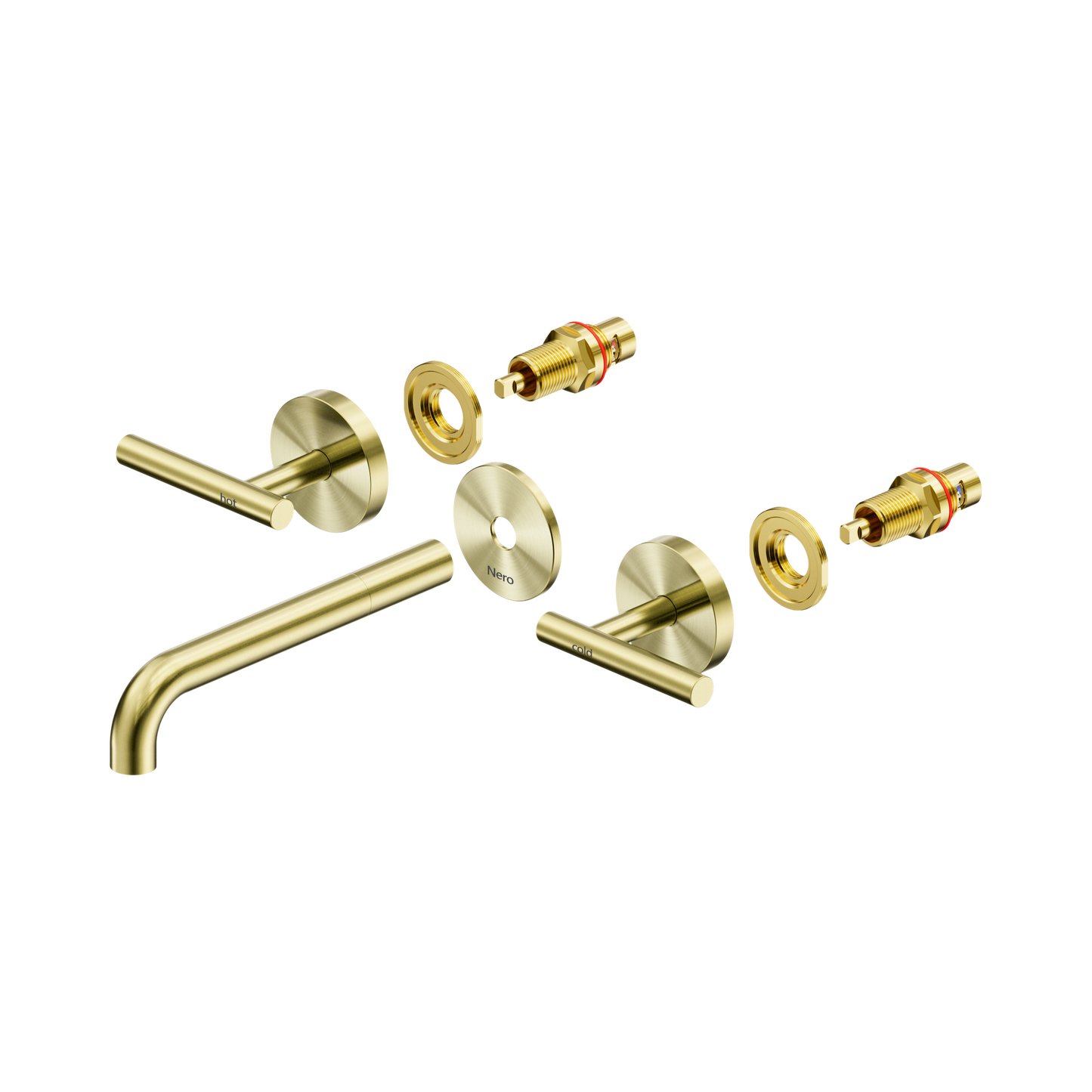 Mecca Lever Wall Basin/Bath Set 185mm Spout Trim kits Only Brushed Gold