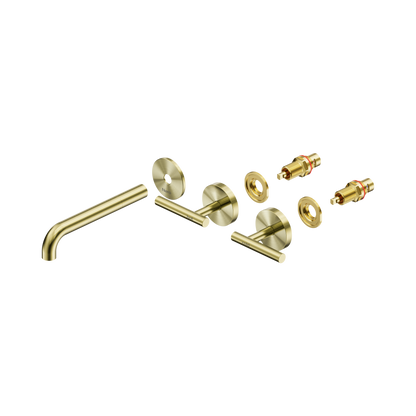 Mecca Lever Wall Basin/Bath Set 185mm Spout Trim kits Only Brushed Gold