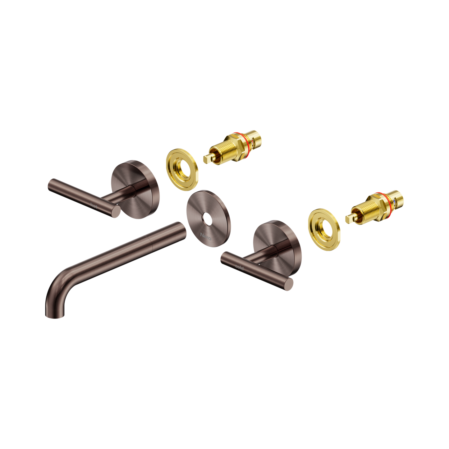Mecca Lever Wall Basin/Bath Set 185mm Spout Trim kits Only Brushed Bronze