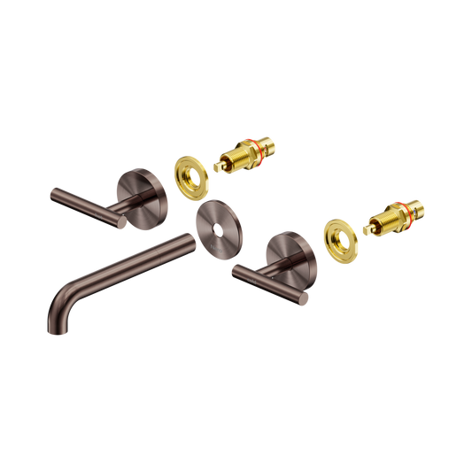 Mecca Lever Wall Basin/Bath Set 185mm Spout Trim kits Only Brushed Bronze