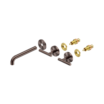 Mecca Lever Wall Basin/Bath Set 185mm Spout Trim kits Only Brushed Bronze