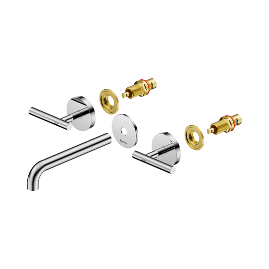 Mecca Lever Wall Basin/Bath Set 185mm Spout Trim kits Only Chrome